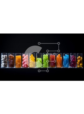 Σετ των 2 Intra Συλλεκτικό Ξύλινο Παζλ Plywood  4mm - Πολύχρωμη σειρά από καραμέλες σε γυάλινους σωλήνες Σε Ξύλινο Κουτί - Διαστάσεις: 10x10 cm – 25 κομμάτια