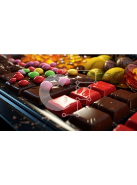 Σετ των 2 Intra Συλλεκτικό Ξύλινο Παζλ Plywood  4mm - Πεντανόστιμη ποικιλία από σοκολάτες και καραμέλες Σε Ξύλινο Κουτί - Διαστάσεις: 10x10 cm – 25 κομμάτια