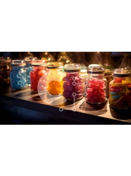 Σετ των 2 Intra Συλλεκτικό Ξύλινο Παζλ Plywood  4mm - Πολύχρωμη καραμέλα σε γυάλινα βάζα Σε Ξύλινο Κουτί - Διαστάσεις: 10x10 cm – 25 κομμάτια