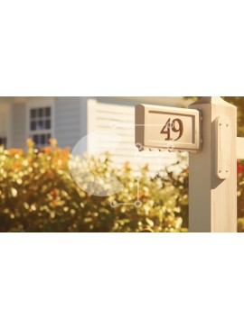Intra Συλλεκτικό Ξύλινο Παζλ Plywood  4mm - Πινακίδα διεύθυνσης κατοικίας «49» σε γαλήνιο περιβάλλον κήπου Σε Ξύλινο Κουτί - Διαστάσεις Puzzle: 10x10 cm – 25 κομμάτια