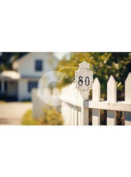 Intra Συλλεκτικό Ξύλινο Παζλ Plywood  4mm - Γοητευτικό προαστιακό σπίτι με φράχτη και αριθμητικό σημάδι Σε Ξύλινο Κουτί - Διαστάσεις Puzzle: 10x10 cm – 25 κομμάτια