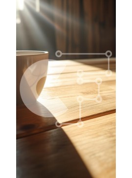 Intra Συλλεκτικό Ξύλινο Παζλ Plywood  4mm - Κεραμικό μπολ σε ξύλινο τραπέζι στο φως του ήλιου Σε Ξύλινο Κουτί - Διαστάσεις Puzzle: 10x10 cm – 25 κομμάτια