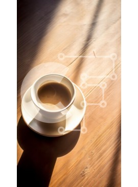 Intra Συλλεκτικό Ξύλινο Παζλ Plywood  4mm - Φλιτζάνι καφέ σε ξύλινο τραπέζι Σε Ξύλινο Κουτί - Διαστάσεις: 10x10 cm – 25 κομμάτια