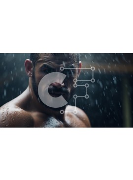 Intra Συλλεκτικό Ξύλινο Παζλ Plywood  4mm - Μυώδης άνδρας στη βροχή Σε Ξύλινο Κουτί - Διαστάσεις Puzzle: 10x10 cm – 25 κομμάτια