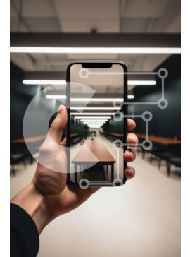 Intra Συλλεκτικό Ξύλινο Παζλ Plywood  4mm - Σύγχρονος χώρος εργασίας με πίνακα προβολής smartphone Σε Ξύλινο Κουτί - Διαστάσεις Puzzle: 10x10 cm – 25 κομμάτια