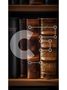 Intra Συλλεκτικό Ξύλινο Παζλ Plywood  4mm - Αντίκες δερματόδετα βιβλία σε ξύλινο ράφι Σε Ξύλινο Κουτί - Διαστάσεις Puzzle: 10x10 cm – 25 κομμάτια