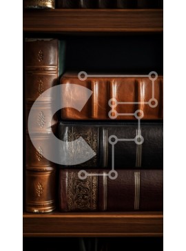 Intra Συλλεκτικό Ξύλινο Παζλ Plywood  4mm - Vintage δερματόδετα βιβλία σε ξύλινο ράφι Σε Ξύλινο Κουτί - Διαστάσεις Puzzle: 10x10 cm – 25 κομμάτια