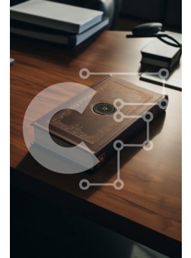 Intra Συλλεκτικό Ξύλινο Παζλ Plywood  4mm - Κομψό δερματόδετο βιβλίο σε ξύλινο τραπέζι Σε Ξύλινο Κουτί - Διαστάσεις Puzzle: 10x10 cm – 25 κομμάτια