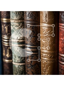 Intra Συλλεκτικό Ξύλινο Παζλ Plywood  4mm - Κοντινό πλάνο vintage αγκάθια βιβλίων με περίπλοκα σχέδια Σε Ξύλινο Κουτί - Διαστάσεις Puzzle: 10x10 cm – 25 κομμάτια