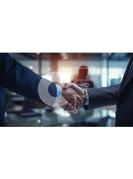 Intra Συλλεκτικό Ξύλινο Παζλ Plywood  4mm - Χειραψία σε μοντέρνο περιβάλλον γραφείου Σε Ξύλινο Κουτί - Διαστάσεις Puzzle: 10x10 cm – 25 κομμάτια