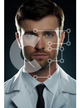 Intra Συλλεκτικό Ξύλινο Παζλ Plywood  4mm - Πορτρέτο αρσενικού γιατρού Σε Ξύλινο Κουτί - Διαστάσεις Puzzle: 10x10 cm – 25 κομμάτια