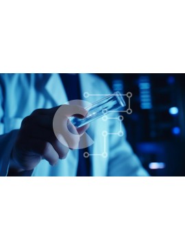 Intra Συλλεκτικό Ξύλινο Παζλ Plywood  4mm - Επιστήμονας που κρατά δοκιμαστικό σωλήνα σε εργαστηριακό περιβάλλον Σε Ξύλινο Κουτί - Διαστάσεις Puzzle: 10x10 cm – 25 κομμάτια