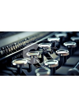 Intra Συλλεκτικό Ξύλινο Παζλ Plywood  4mm - Κοντινό πλάνο με vintage κλειδιά γραφομηχανής Σε Ξύλινο Κουτί - Διαστάσεις Puzzle: 10x10 cm – 25 κομμάτια