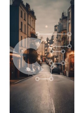 Intra Συλλεκτικό Ξύλινο Παζλ Plywood  4mm - Γοητευτική Urban Street στο σούρουπο Σε Ξύλινο Κουτί - Διαστάσεις Puzzle: 10x10 cm – 25 κομμάτια