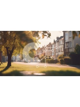 Intra Συλλεκτικό Ξύλινο Παζλ Plywood  4mm - Γοητευτική προαστιακή οδός στο ηλιοβασίλεμα Σε Ξύλινο Κουτί - Διαστάσεις: 10x10 cm – 25 κομμάτια