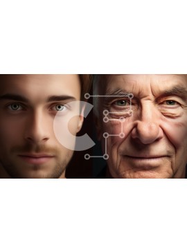 Intra Συλλεκτικό Ξύλινο Παζλ Plywood  4mm - Contrasting Ages of Two Men Σε Ξύλινο Κουτί - Διαστάσεις Puzzle: 10x10 cm – 25 κομμάτια