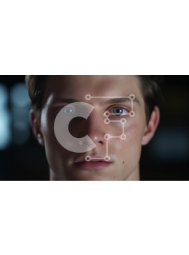 Intra Συλλεκτικό Ξύλινο Παζλ Plywood  4mm - Κοντινό πλάνο πορτρέτο ενός νεαρού άνδρα με μπλε μάτια Σε Ξύλινο Κουτί - Διαστάσεις Puzzle: 10x10 cm – 25 κομμάτια