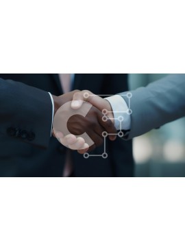 Intra Συλλεκτικό Ξύλινο Παζλ Plywood  4mm - Χειραψία μεταξύ δύο επαγγελματιών επιχειρήσεων Σε Ξύλινο Κουτί - Διαστάσεις Puzzle: 10x10 cm – 25 κομμάτια