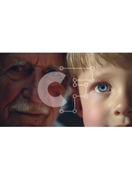 Intra Συλλεκτικό Ξύλινο Παζλ Plywood  4mm - Δεσμός Γενεών μεταξύ Παιδιού και Γέροντα Σε Ξύλινο Κουτί - Διαστάσεις Puzzle: 10x10 cm – 25 κομμάτια