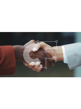 Intra Συλλεκτικό Ξύλινο Παζλ Plywood  4mm - Χειραψία δύο ατόμων που συμβολίζουν τη συνεργασία Σε Ξύλινο Κουτί - Διαστάσεις Puzzle: 10x10 cm – 25 κομμάτια