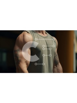 Intra Συλλεκτικό Ξύλινο Παζλ Plywood  4mm - Μυώδης Ατομική σε Αμάνικο πουκάμισο Σε Ξύλινο Κουτί - Διαστάσεις Puzzle: 10x10 cm – 25 κομμάτια