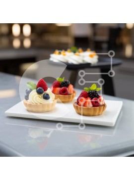 Σετ των 2 Intra Συλλεκτικό Ξύλινο Παζλ Plywood  4mm - Νόστιμες τάρτες φρούτων σε ένα πιάτο Σε Ξύλινο Κουτί - Διαστάσεις: 10x10 cm – 25 κομμάτια