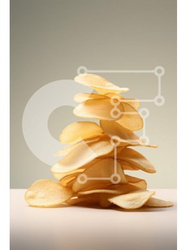 Σετ των 2 Intra Συλλεκτικό Ξύλινο Παζλ Plywood  4mm - Στοιβαγμένα πατατάκια σε φόντο κλίσης Σε Ξύλινο Κουτί - Διαστάσεις: 10x10 cm – 25 κομμάτια