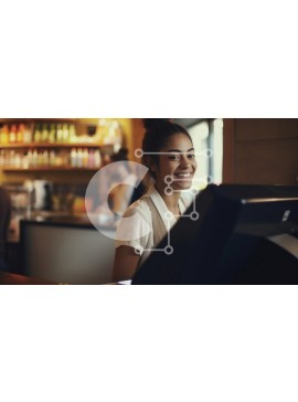 Intra Συλλεκτικό Ξύλινο Παζλ Plywood  4mm - Χαμογελαστός Barista στο Coffee Shop Σε Ξύλινο Κουτί - Διαστάσεις Puzzle: 10x10 cm – 25 κομμάτια