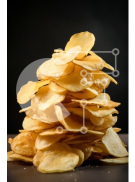 Σετ των 2 Intra Συλλεκτικό Ξύλινο Παζλ Plywood  4mm - Στοίβα από χρυσά πατατάκια Σε Ξύλινο Κουτί - Διαστάσεις: 10x10 cm – 25 κομμάτια