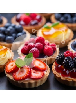 Σετ των 2 Intra Συλλεκτικό Ξύλινο Παζλ Plywood  4mm - Τάρτες με διάφορα φρούτα Σε Ξύλινο Κουτί - Διαστάσεις: 10x10 cm – 25 κομμάτια