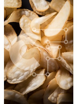 Σετ των 2 Intra Συλλεκτικό Ξύλινο Παζλ Plywood  4mm - Κοντινό πλάνο με τραγανά πατατάκια Σε Ξύλινο Κουτί - Διαστάσεις: 10x10 cm – 25 κομμάτια