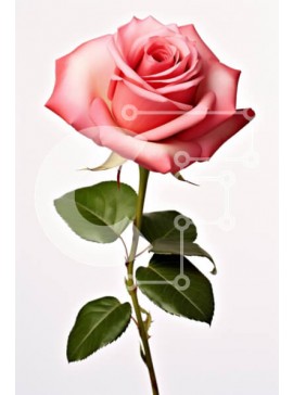 Σετ των 2 Intra Συλλεκτικό Ξύλινο Παζλ Plywood  4mm - Ροζ τριαντάφυλλο με πράσινα φύλλα Σε Ξύλινο Κουτί - Διαστάσεις: 10x10 cm – 25 κομμάτια