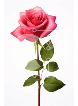 Σετ των 2 Intra Συλλεκτικό Ξύλινο Παζλ Plywood  4mm - Κομψό ροζ τριαντάφυλλο με πράσινα φύλλα Σε Ξύλινο Κουτί - Διαστάσεις: 10x10 cm – 25 κομμάτια