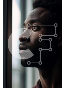 Intra Συλλεκτικό Ξύλινο Παζλ Plywood  4mm - Στοχαστικό άτομο που κοιτάζει έξω από το παράθυρο Σε Ξύλινο Κουτί - Διαστάσεις Puzzle: 10x10 cm – 25 κομμάτια