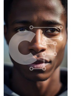 Intra Συλλεκτικό Ξύλινο Παζλ Plywood  4mm - Κοντινό πλάνο Πορτρέτο ενός νεαρού άνδρα Σε Ξύλινο Κουτί - Διαστάσεις Puzzle: 10x10 cm – 25 κομμάτια