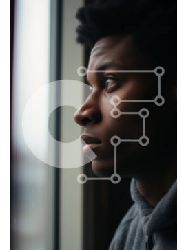 Intra Συλλεκτικό Ξύλινο Παζλ Plywood  4mm - Στοχαστικός νεαρός άνδρας που κοιτάζει έξω από το παράθυρο Σε Ξύλινο Κουτί - Διαστάσεις Puzzle: 10x10 cm – 25 κομμάτια