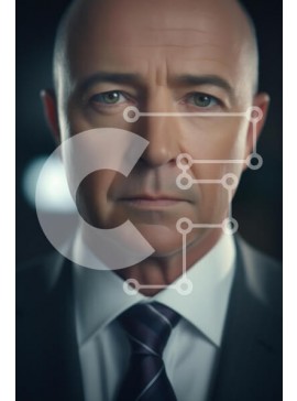 Intra Συλλεκτικό Ξύλινο Παζλ Plywood  4mm - Επαγγελματικό πορτρέτο ενός σοβαρού άνδρα Σε Ξύλινο Κουτί - Διαστάσεις Puzzle: 10x10 cm – 25 κομμάτια