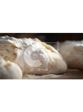 Σετ των 2 Intra Συλλεκτικό Ξύλινο Παζλ Plywood  4mm - Κοντινό πλάνο της αλευρωμένης ζύμης σε ξύλινη επιφάνεια Σε Ξύλινο Κουτί - Διαστάσεις: 10x10 cm – 25 κομμάτια