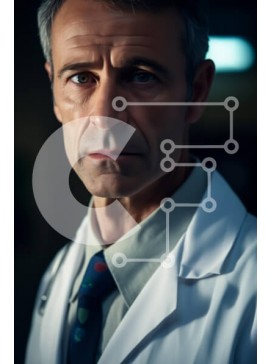 Intra Συλλεκτικό Ξύλινο Παζλ Plywood  4mm - Πορτρέτο ενός γιατρού από κοντά Σε Ξύλινο Κουτί - Διαστάσεις Puzzle: 10x10 cm – 25 κομμάτια