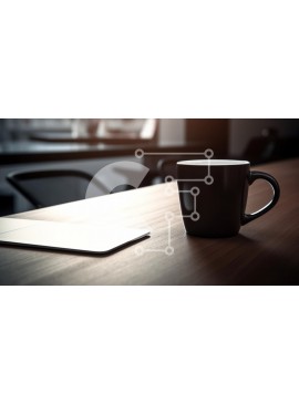 Intra Συλλεκτικό Ξύλινο Παζλ Plywood  4mm - Άνετος χώρος εργασίας με κούπα καφέ και φορητό υπολογιστή Σε Ξύλινο Κουτί - Διαστάσεις Puzzle: 10x10 cm – 25 κομμάτια