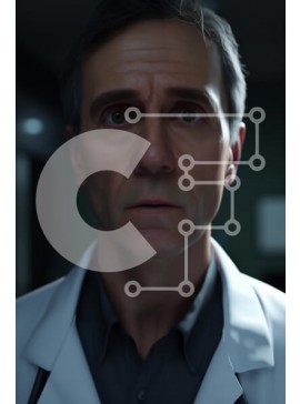 Intra Συλλεκτικό Ξύλινο Παζλ Plywood  4mm - Ανησυχημένος άνδρας γιατρός σε κλινικό περιβάλλον Σε Ξύλινο Κουτί - Διαστάσεις Puzzle: 10x10 cm – 25 κομμάτια