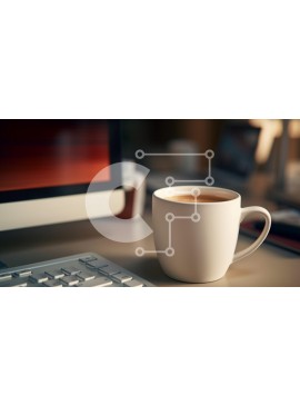 Intra Συλλεκτικό Ξύλινο Παζλ Plywood  4mm - Άνετος χώρος εργασίας με καφέ Σε Ξύλινο Κουτί - Διαστάσεις Puzzle: 10x10 cm – 25 κομμάτια