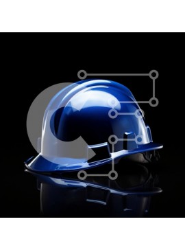 Intra Συλλεκτικό Ξύλινο Παζλ Plywood  4mm - Μπλε σκληρό καπέλο σε ανακλαστική επιφάνεια Σε Ξύλινο Κουτί - Διαστάσεις Puzzle: 10x10 cm – 25 κομμάτια