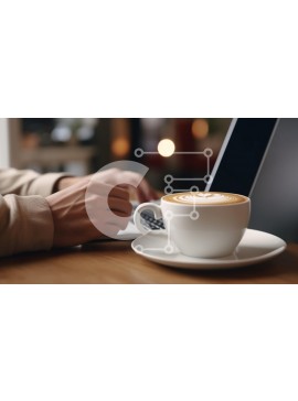 Σετ των 2 Intra Συλλεκτικό Ξύλινο Παζλ Plywood  4mm - Ρύθμιση ζεστού καφέ και φορητού υπολογιστή Σε Ξύλινο Κουτί - Διαστάσεις: 10x10 cm – 25 κομμάτια