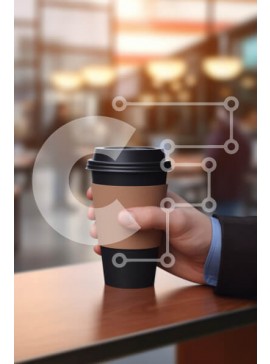 Σετ των 2 Intra Συλλεκτικό Ξύλινο Παζλ Plywood  4mm - Φλιτζάνι καφέ σε σκηνικό καφέ Σε Ξύλινο Κουτί - Διαστάσεις: 10x10 cm – 25 κομμάτια