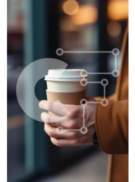 Σετ των 2 Intra Συλλεκτικό Ξύλινο Παζλ Plywood  4mm - Καφές στο χέρι σε έναν δρόμο της πόλης Σε Ξύλινο Κουτί - Διαστάσεις: 10x10 cm – 25 κομμάτια