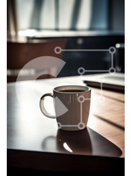 Σετ των 2 Intra Συλλεκτικό Ξύλινο Παζλ Plywood  4mm - Κούπα καφέ σε ξύλινο τραπέζι Σε Ξύλινο Κουτί - Διαστάσεις: 10x10 cm – 25 κομμάτια