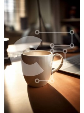 Intra Συλλεκτικό Ξύλινο Παζλ Plywood  4mm - Άνετος χώρος εργασίας με κούπα καφέ Σε Ξύλινο Κουτί - Διαστάσεις Puzzle: 10x10 cm – 25 κομμάτια