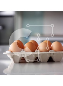 Σετ των 2 Intra Συλλεκτικό Ξύλινο Παζλ Plywood  4mm - Κουτί με καφέ αυγά σε μια επιφάνεια κουζίνας Σε Ξύλινο Κουτί - Διαστάσεις: 10x10 cm – 25 κομμάτια