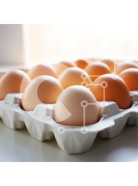 Σετ των 2 Intra Συλλεκτικό Ξύλινο Παζλ Plywood  4mm - Φρέσκα αυγά σε χαρτοκιβώτιο Σε Ξύλινο Κουτί - Διαστάσεις: 10x10 cm – 25 κομμάτια